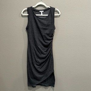 Leith Jersey Wrap Bodycon Dress (Dark Gray, S)